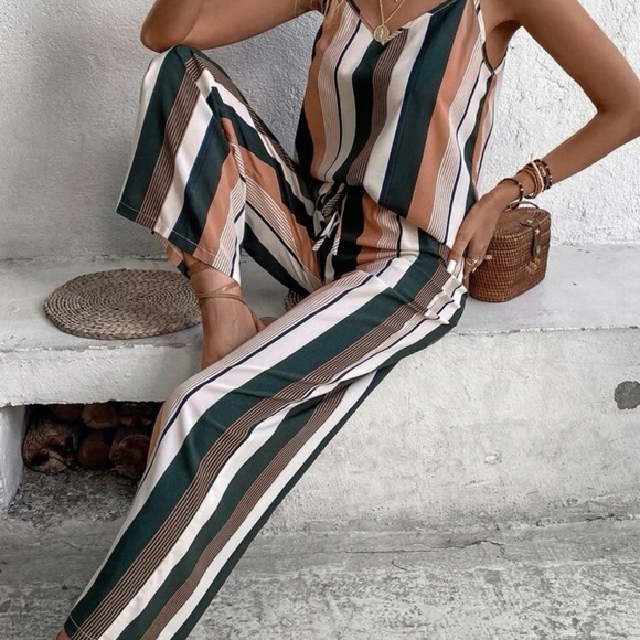 Striped Cami Top & Tie Waist Wide Leg Pants *NEW* - Picture 5 of 5